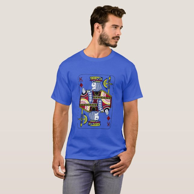 "Roi de T-shirt de bleu royal de diamants" (Devant entier)