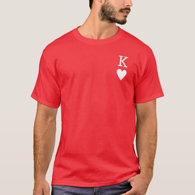 Roi des Coeurs - Jouer Symbole de carte T-shirt (Devant)