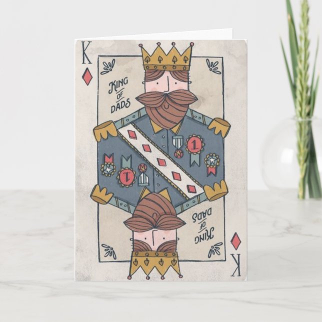 Roi des papas – Illustration drôle de carte à joue (Devant)