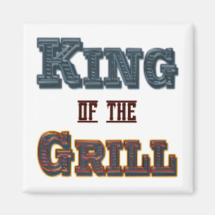 Roi du grill BBQ Cuisine Slogan Magnet