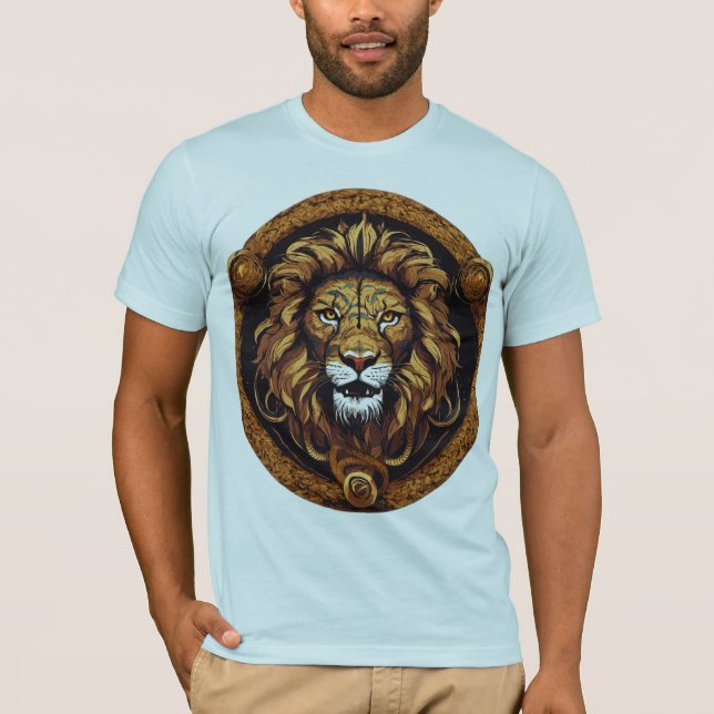 Roi Lion Serpent Féroce – T-Shirt Vectoriel Stylis (Devant)