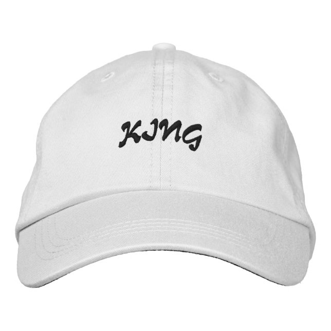 Roi nom de texte blanc Casquettes personnalisés Ca (Devant)