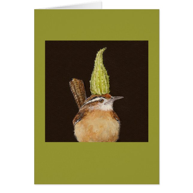 Roitelet de Caroline avec la carte de milkweed (Devant)