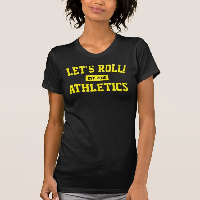 Roll ! Athlétisme Est 2020 T-shirt Texte Jaune (Devant)