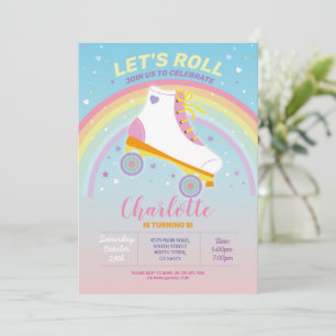 Roll RollerSkate Girls Invitation de fête d'annive