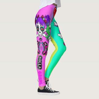 Rolla Grrl Punk Rock Inspiré Leggings Colorful