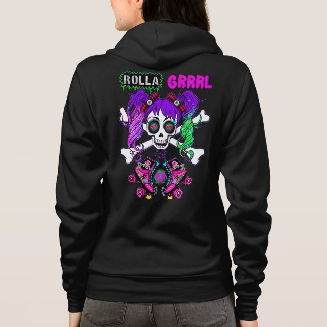 Rolla Grrl Punk Rock Roller sweat - shirt à capuch (Dos)
