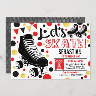 Roller Patinage Invitation Rollerskating Party Rou