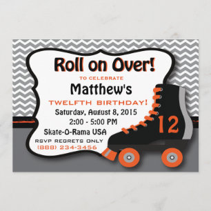 Roller Skate Anniversaire Fête Invitation