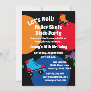 Roller skate disco Invitations fête d'anniversaire
