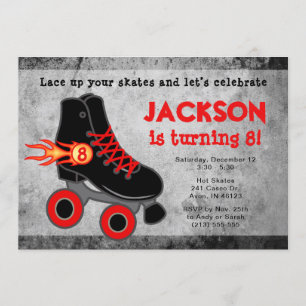 Roller Skate Extreme Boy's Birthday Invitation