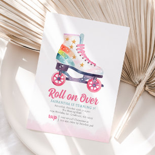 Roller Skate Girl Anniversaire Fête Invitation