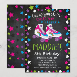 Roller Skate Invitation Anniversaire