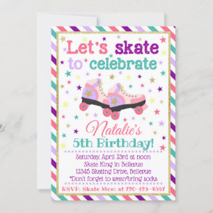 Roller Skate Invitation Anniversaire Invitation