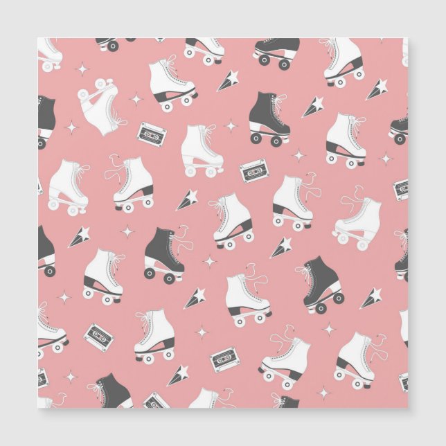 Roller skates cassette motif. (Devant)