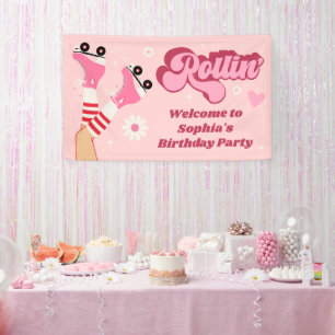 Roller Ski Anniversaire fête Vinyl Bannière