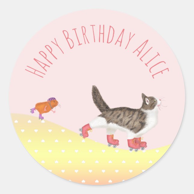 Rollerskating familiers autour autocollants (Devant)