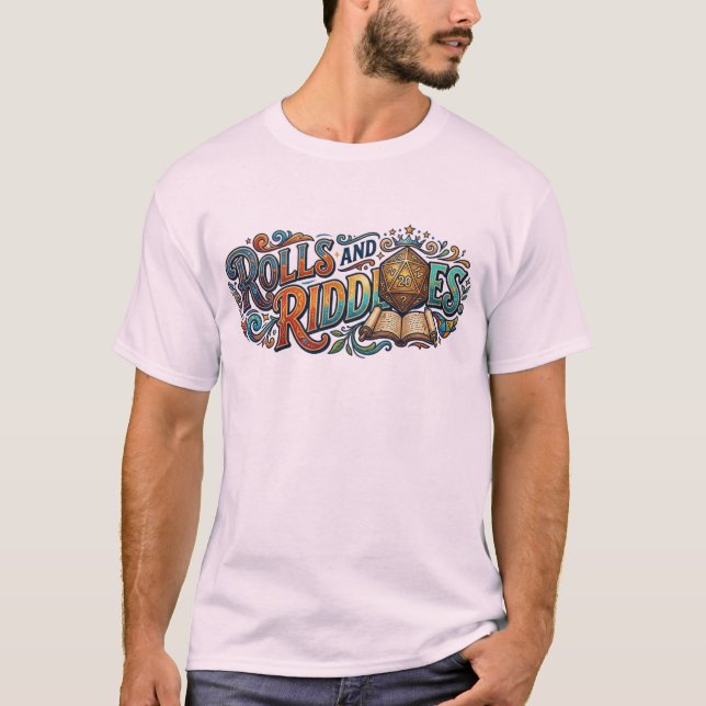 Rolls and Riddles – T-Shirt de Typographie d'Avent (Devant)