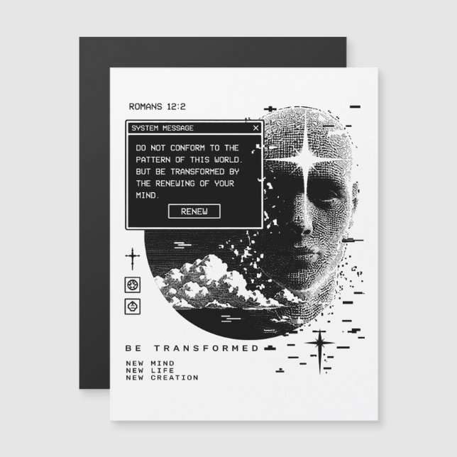 Romains 12:2 Renouveler Votre Système de Message M (Devant / Derrière)