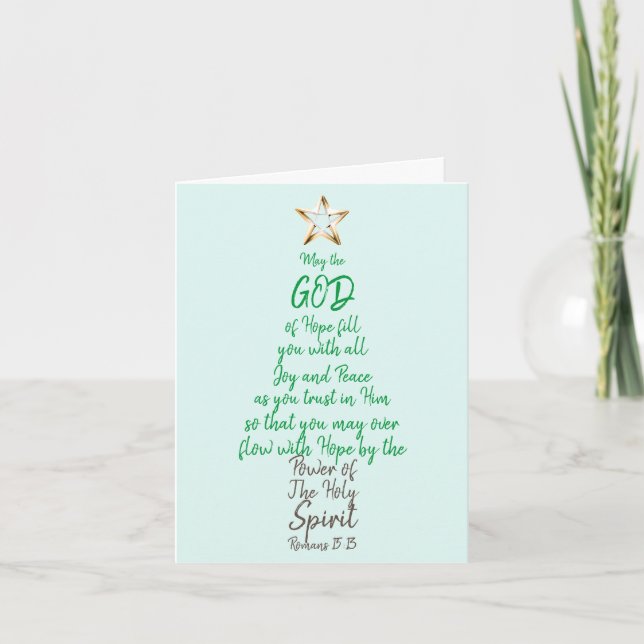 Romains 15:13 God Hope Joy & Peace Christmas Card (Devant)