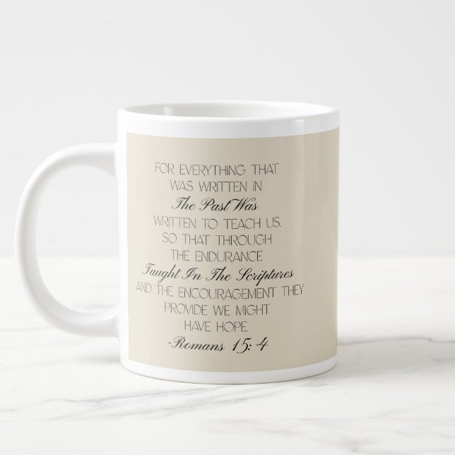 Romains 15:4 Mug verset biblique Espoir (Gauche)