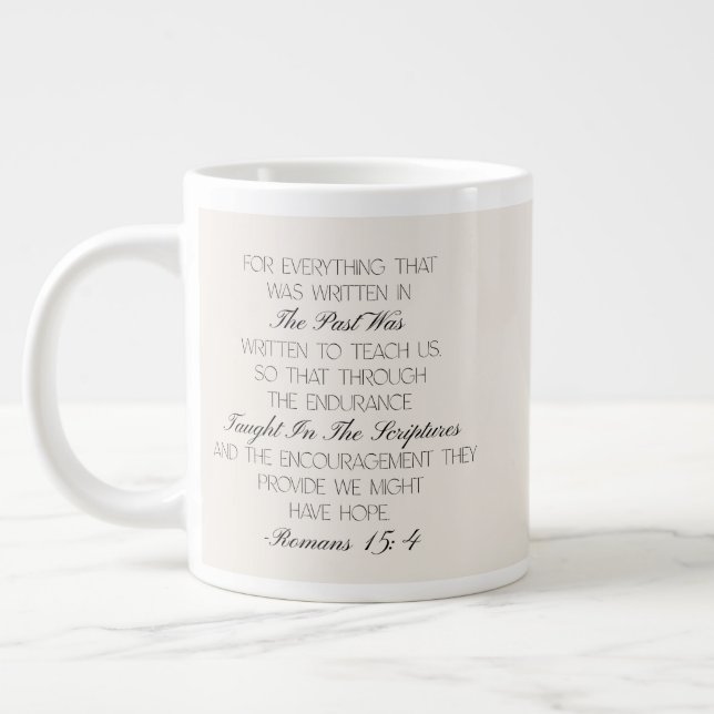 Romains 15:4 Mug verset biblique Espoir (Gauche)
