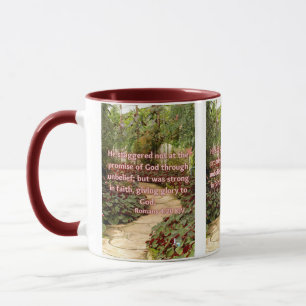 Romains 4:20 KJV Bible Verse Pic Mug Deux Tons
