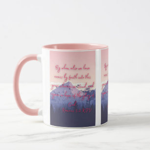 Romains 5:2 KJV Bible Verse Pic Mug Deux Tons