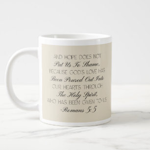 Romains 5:5 Mug avec verset biblique d'espérance