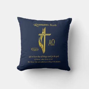 Romains 8:28 coussin