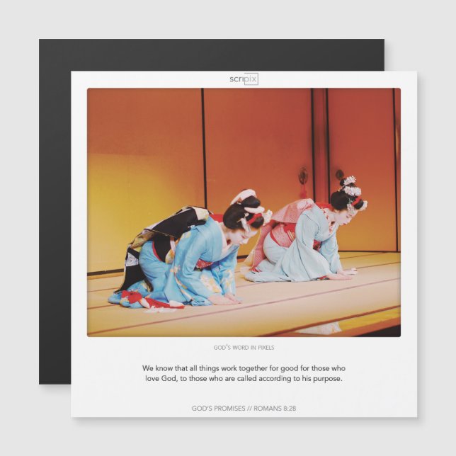 Romains 8:28 LES PROMESSES DE DIEU SCRIPIX Carte m (Devant / Derrière)