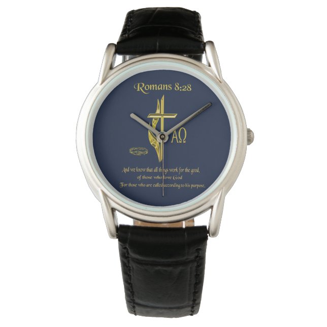 Romains 8:28 Montres d'écriture (devant)