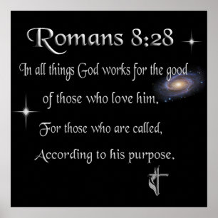 Romains 8:28 Poster de marchandises chrétiennes