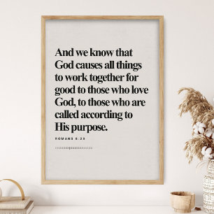 Romains 8:28, Verset Biblique, Impression NUMÉRIQU