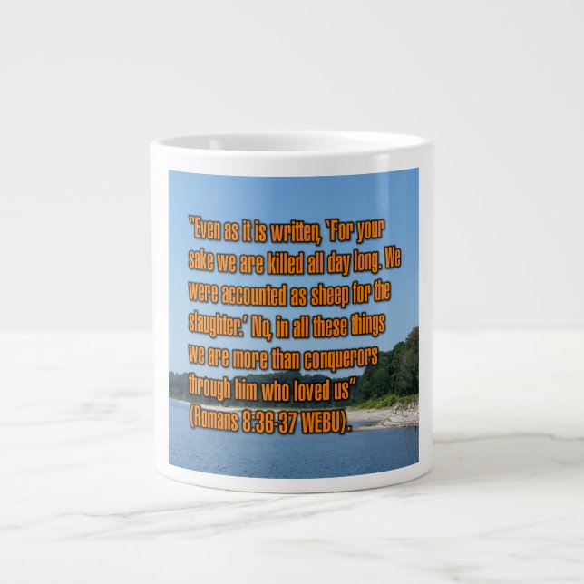 Romains 8:36-37 WEBU Mug (Devant)