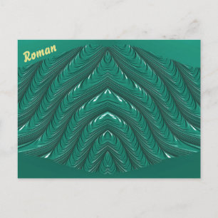 ROMAN ~ Carte postale brillante 3D verte Zany