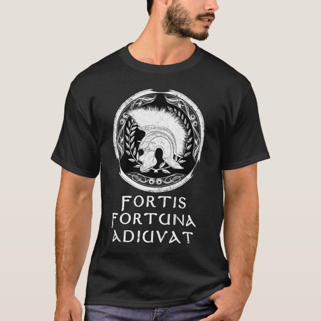 Roman Warrior Fortis Fortuna Adiuvat T-Shirt (Devant)
