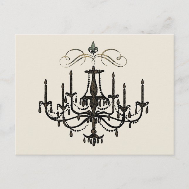 Romance avec un lustre ~ Carte postale Love Pink (Devant)