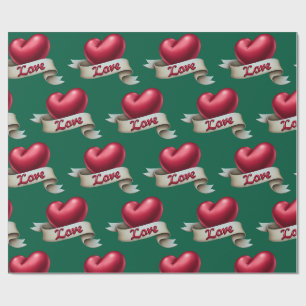 "Romance Classique" Papier Cadeau Émeraude