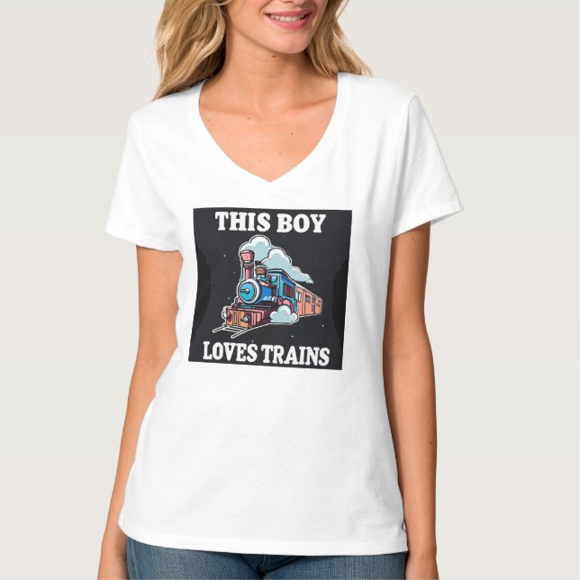 Romance des Rails : T-Shirt de train à vapeur clas (Devant)