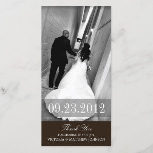 ROMANCE EN NOIR CARTE DE REMERCIEMENTS mariage