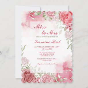 Romance Floral Bridal Show Invitation