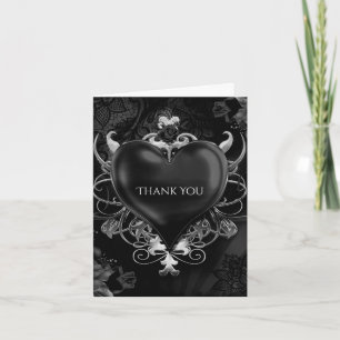 Romance gothique noir Cœur d'amour Mariage Merci
