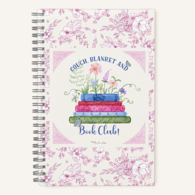 Romance Stack de livres Club Aquarelle rose Floral (Recto)