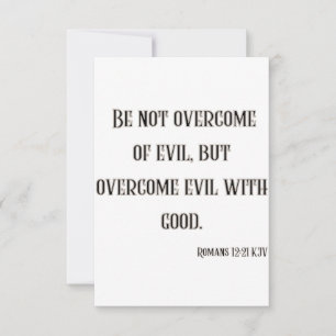 Romans 12:21 KJV Bible Verse Carte de voeux plat
