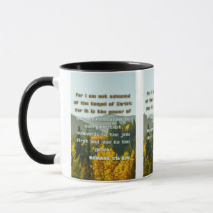 Romans 1:16 KJV Bible Verse Pic Mug Deux Tons