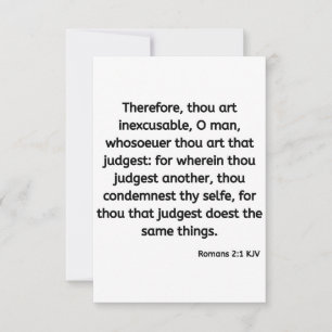 Romans 2:1 KJV Bible Verse Carte de voeux plat
