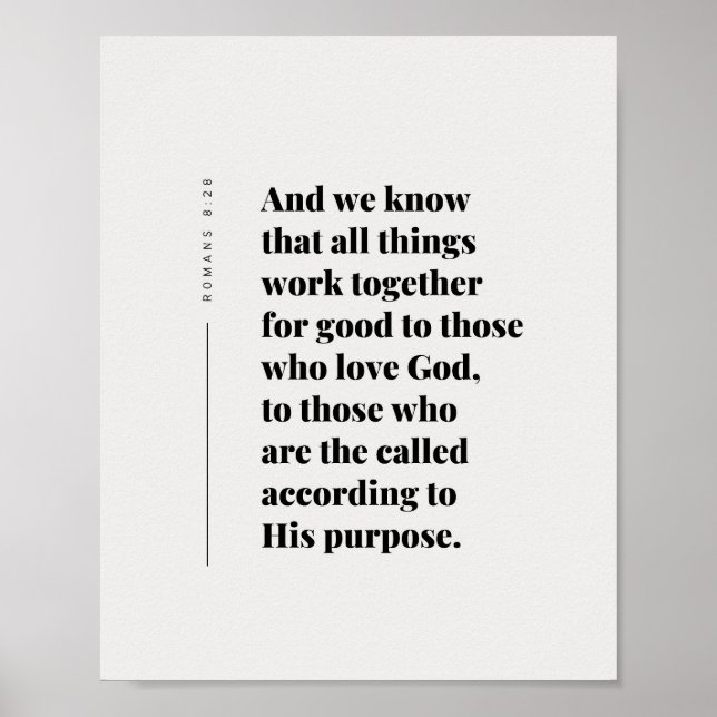 Romans 8:28 All Things Work Together Poster (Devant)