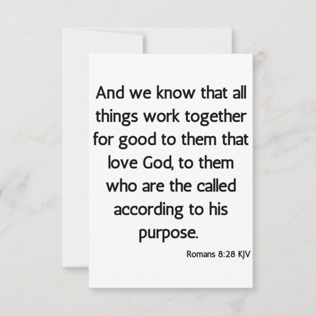 Romans 8:28 KJV Bible Verse Carte de voeux (Devant)