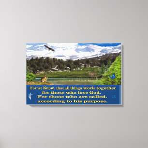 Romans 8:28 poster de toile enveloppé